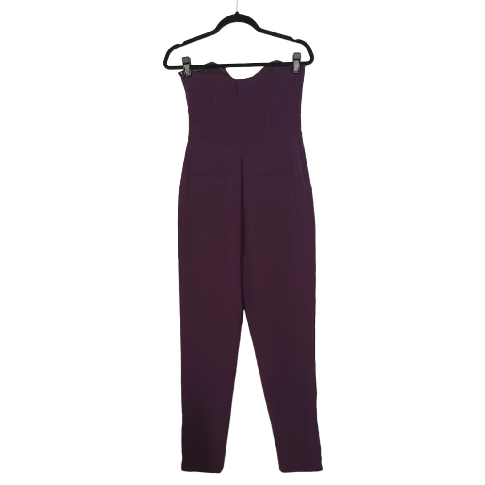 RACHEL RACHEL ROY Purple Strapless Sweetheart Neckline Jumpsuit 6 (Small) - Picture 3 of 10